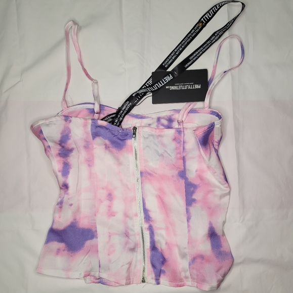 Purple Tie Dye Print Corset Top - Picture 2 of 2